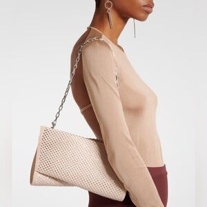 Christian Louboutin Natural Loubitwist Small Strass Clutch Shoukder Bag